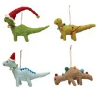 Dinosaur Wool Felt Ornament - 4 Styles