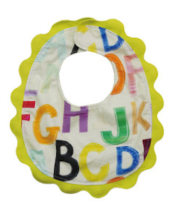 Colorful Cotton Baby Bib with Terry Cloth Back, 5 Styles