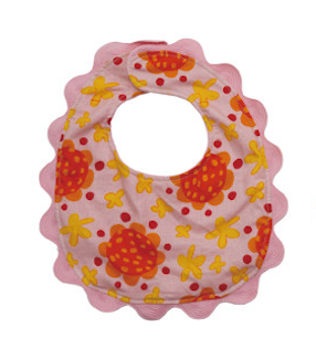 Colorful Cotton Baby Bib with Terry Cloth Back, 5 Styles