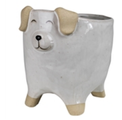 Dog/Cat White & Cream Planter