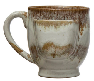 Mug w/ Tea Bag Holder, Reactive Glaze, 3 Colors, 12 oz (Each One Will Vary)