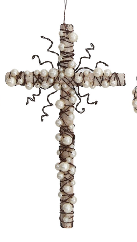 Wire Cross with Beads Ornament - 4 Styles