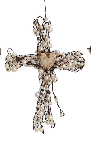 Wire Cross with Beads Ornament - 4 Styles