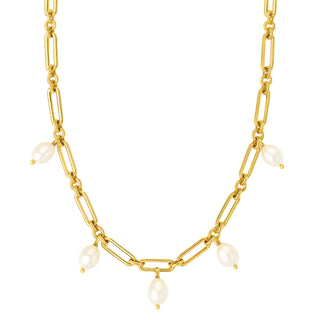 Kendall Toggie Chain Pearl Necklace