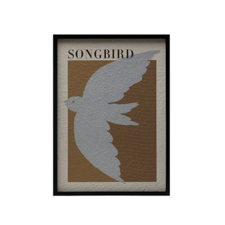 Wood Framed Textured Paper Wall Décor "Songbird