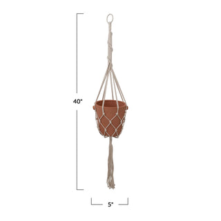 Woven Macrame Plant Holder (5")