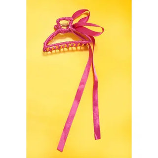 Satin Wrapped Bow Claw Clip