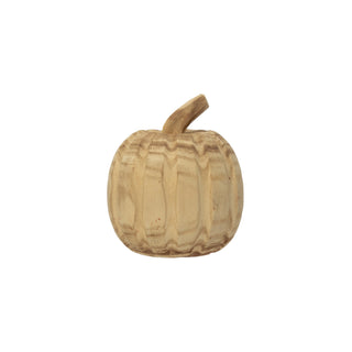 Hand-Carved Paulownia Wood Pumpkin 5x5