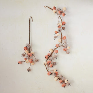 Foam & Velvet Pumpkin Stem, Tan, Orange & Cream Color