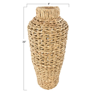 Hand Woven Rattan Floor Vase 22"