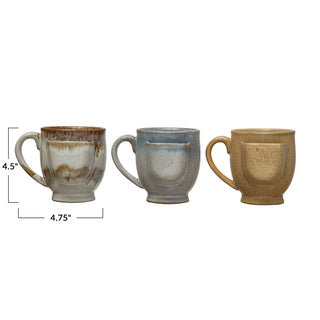 Mug w/ Tea Bag Holder, Reactive Glaze, 3 Colors, 12 oz (Each One Will Vary)