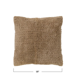 Square Cotton Tufted Pillow w/ Chambray Back - 18"