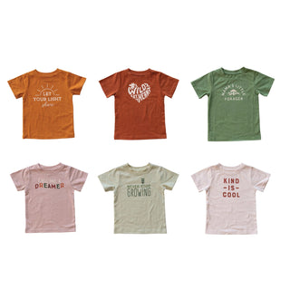 Cotton Kid's Tee w/ Words, Multi Color, 6 Styles (18-24 months, 2T, 3T, 4T)