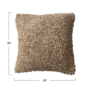 Square Woven Cotton Blend Bouclé Pillow