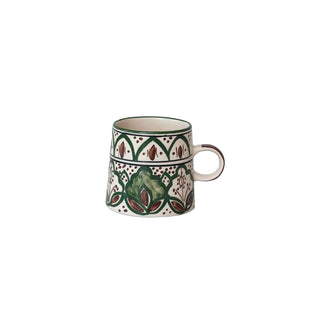 Green, Brown, Cream Stoneware Mug