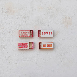 Safety Matches in Matchbox with Saying, 4 Styles