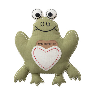 Frog Tooth Fairy Pillow with Hand-Embroidery