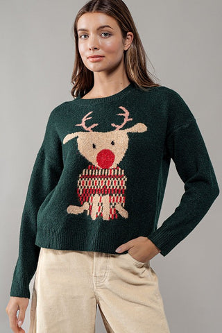 Rudolph Crewneck Knit Sweater