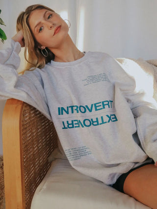 Introvert Extrovert Grey Sweatshirt