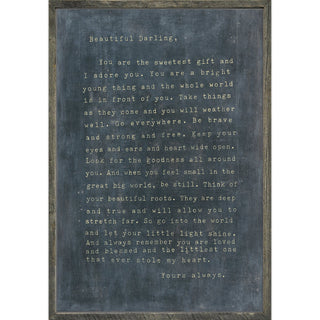 Beautiful Darling 17x25 Wood Frame