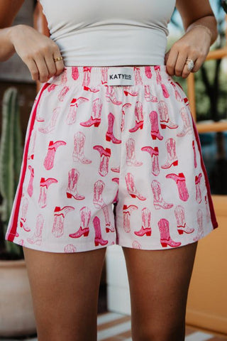 Light Pink Western Boots Boxer Shorts