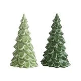 Light/Dark Green Tree Stoneware 3 1/4 x 5 1/2 H