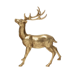 Resin Standing Deer, Gold Finish