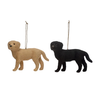 Labrador Faux Fur Ornament - Yellow and Black