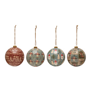 Holiday Greeting 4" Ball Ornaments