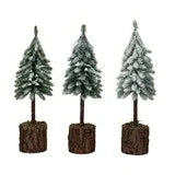 Faux Fir Tree w/ Wood & Moss Base - 3 Styles