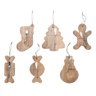 Mango Wood Board & Canape Knife - Six Styles