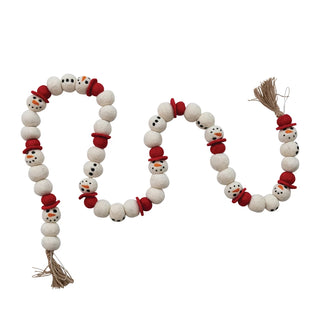 Snowman Garland w/ Jute Tassels