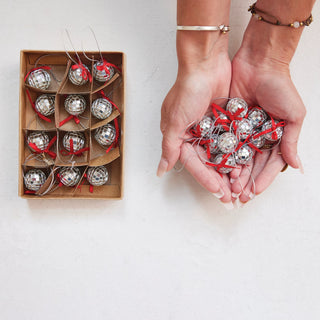 Mini Disco Ball w/ Red bow - Set of 12