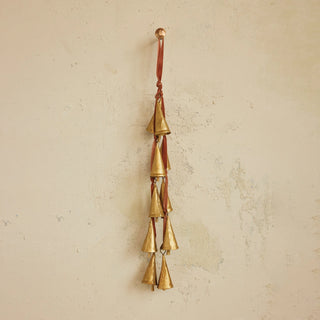 Velvet Ribbon Door Hanger w/ 10 Cone Shaped Bells